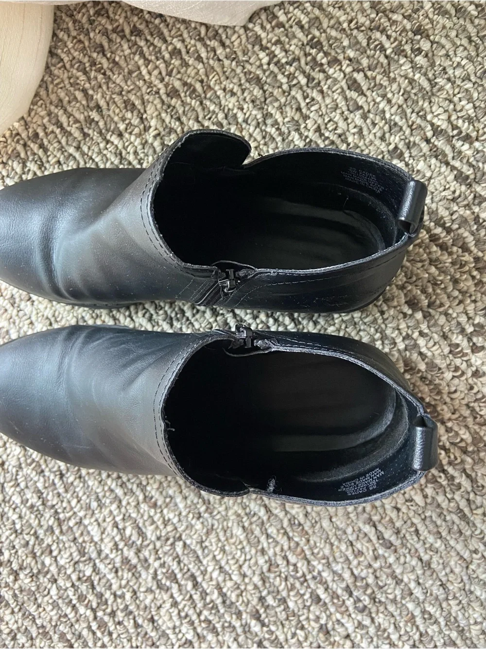 Sun + Stone Women’s Black Leather Ankle Booties